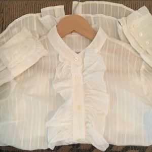 Jcrew long sleeved ruffled shirt NWOT